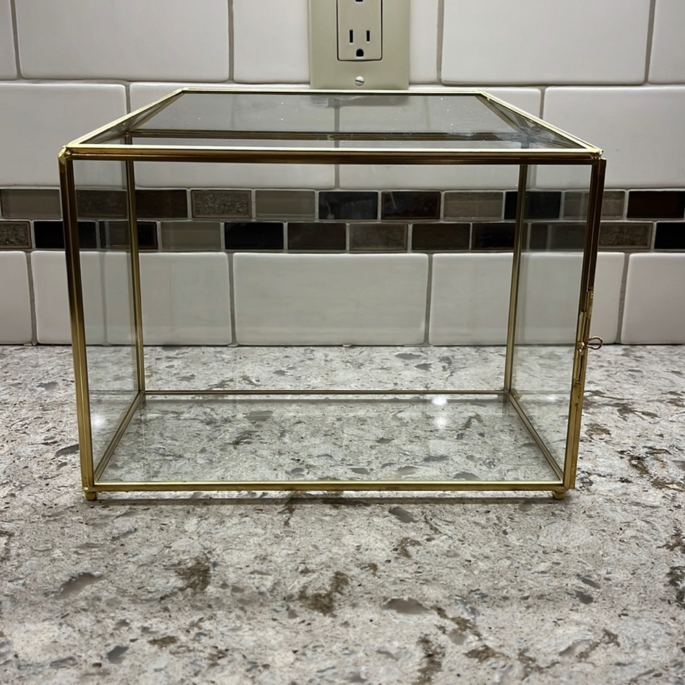 Elegant Gold Glass Display Box